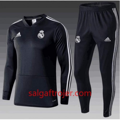 Real Madrid Sweatshirt Dragt Sort 2018-2019 Real Madrid Sweatshirt Dragt Sort 2018-2019